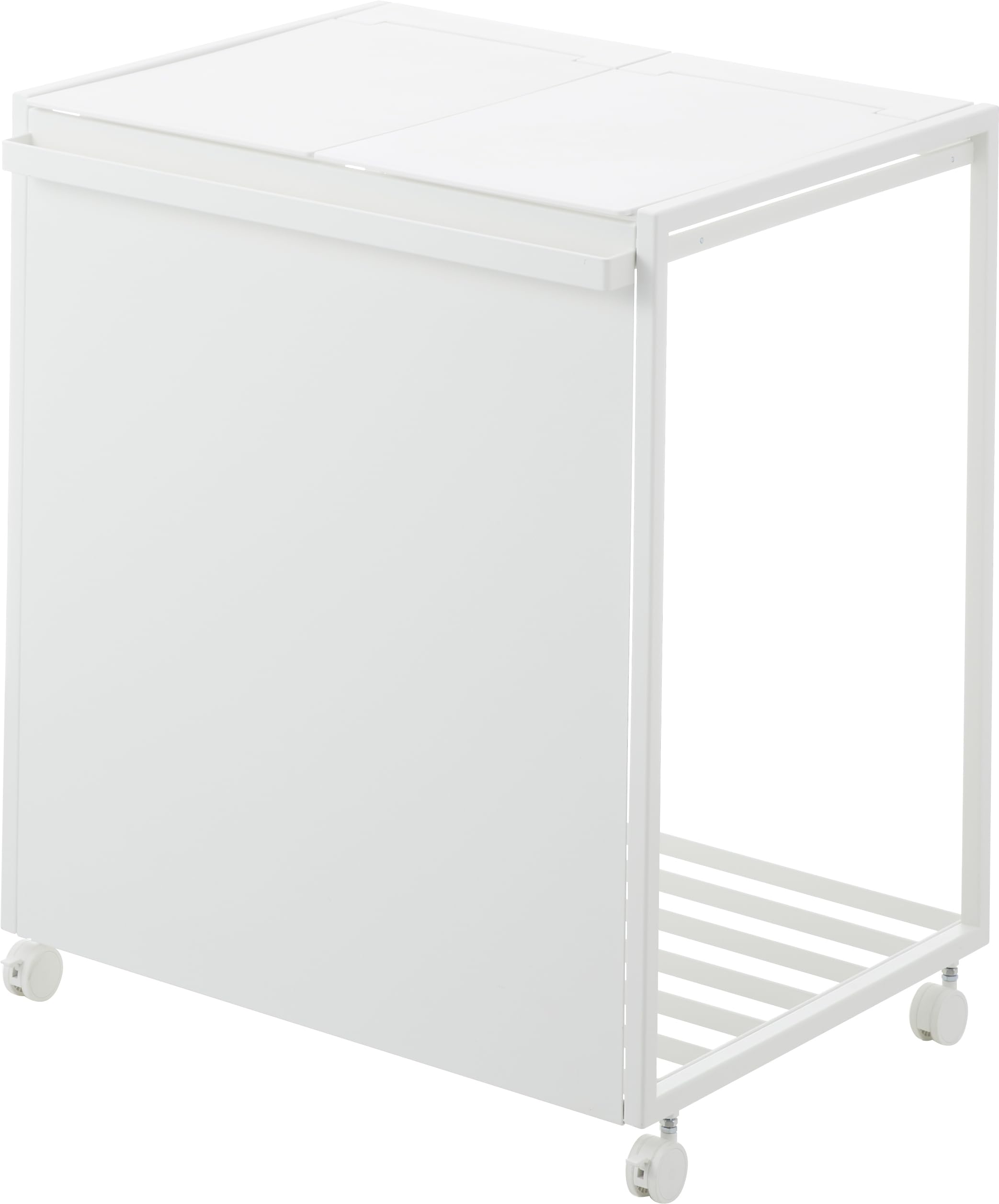 Yamazaki (山崎実業) Lid-Covered Privacy Shield Sorting Dust Wagon 45L 2-Part Separat
