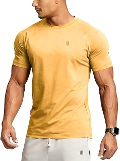 Men's Cotton Short Sleeve Raglan Crew Neck Gym Workout Athletic Tee