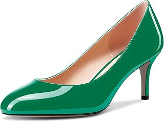 Aachcol Women's Round Toe Pumps Mid Heel Office Shoes 2.5"