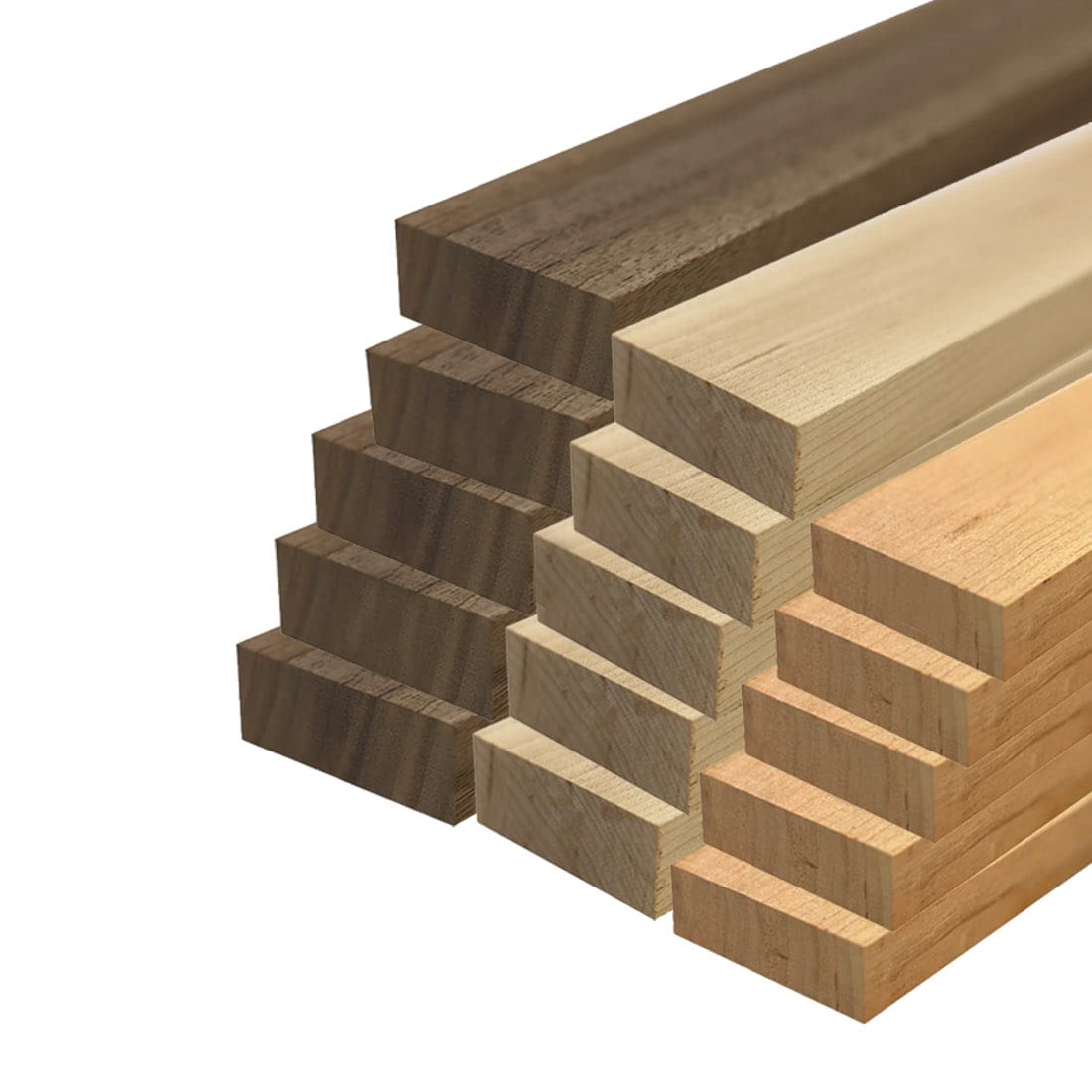 Exotic Wood Zone's 3/4" x 2" x 24" Combination of 5 Walnut, 5 Cherry, and 5 Mapl