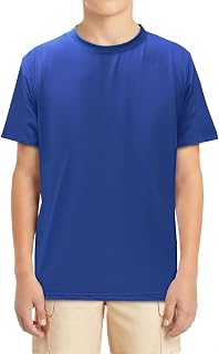 HumorDream Boys Kids Shirts Dry Fit Athletic Short Sleeve T Shirts for Boys Crewneck Basic Sports Top Clothes
