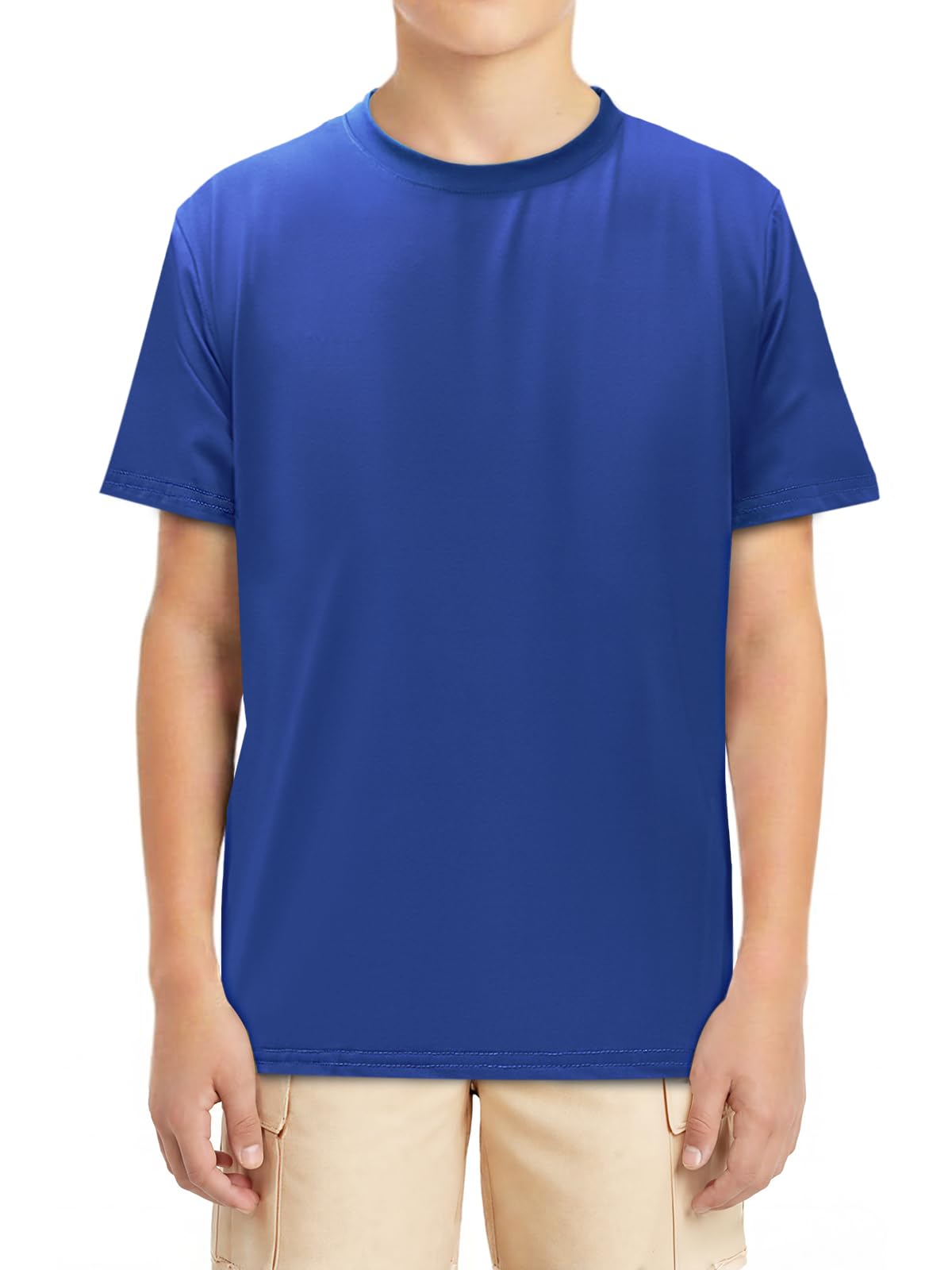 HumorDream Boys Kids Shirts Dry Fit Athletic Short Sleeve T Shirts for Boys Crew