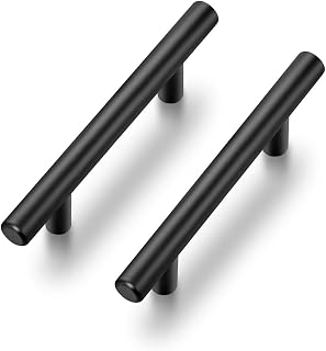 Ravinte Cabinet Handles,5" Length,3" Hole Center,Matte Black,30 Pack | Stainless Steel Feel, Round T-Bar Shape, Kitchen Drawer Pulls, Cabinet Handles, For Cupboards, Drawers, Dressers, Cabinets