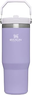 STANLEY IceFlow Stainless Steel Tumbler - Vacuum Insulated Water Bottle for Home, and Car Reusable Cup with Straw Leak Resistant Flip Cold for 12 Hours or Iced for 2 Days, Lavender, 30 OZ / 0.89 L