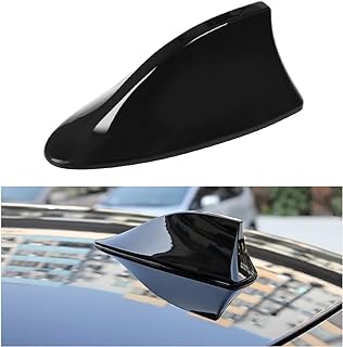 Moly Magnolia Adhesive-Mount Car Roof Shark Fin Antenna Cover, Black | AM/FM signal housing, streamlined decorative profile, fits in car mounting-base dimensions, car accessories