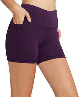 Ballyef Women's High Waist Yoga Pants, Running, Compression Shorts, Tights, Fitness, Workout, Half Pants, Leggings, Sportswear, 3/4 Length, Pockets, Sweat Absorbent, Quick Drying