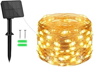 Gcstnn Solar Lights Outdoor Garden, 5M 50 LED Solar Fairy Lights Copper Wire 8 Modes Waterproof String Lights for Yard,Christmas Tree,Garden,Bedroom,Gate Indoor/Outside Decorations(Warm White)