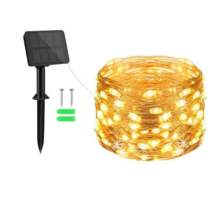 Gcstnn Solar Lights Outdoor Garden, 5M 50 LED Solar Fairy Lights Copper Wire 8 M