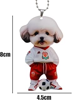 Acrylic Ballwear Teddy Dog Car Pendant Cartoon Dog Shaped Women Backpack Decoration Car Accessories