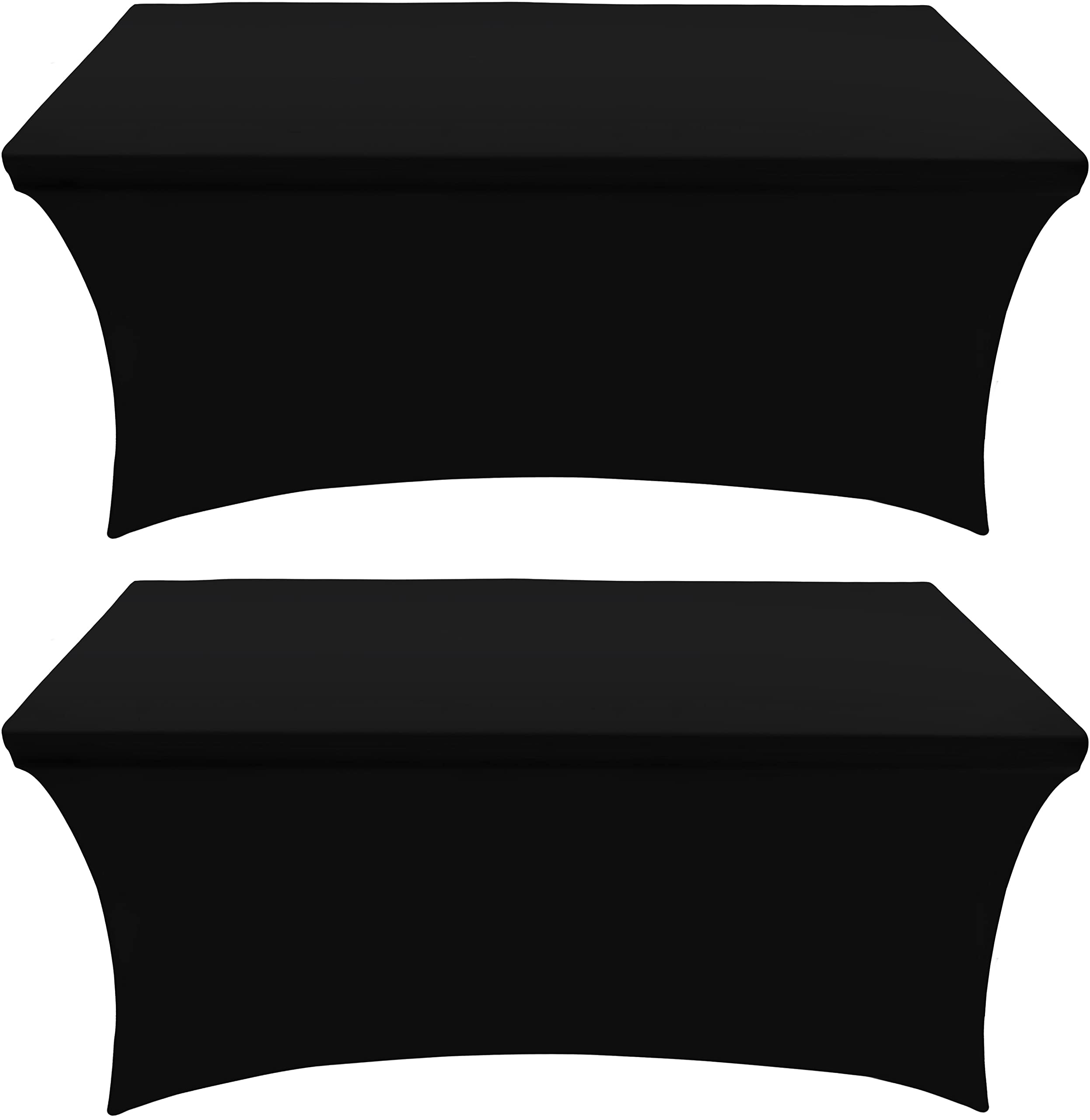 Utopia Kitchen Spandex Table Cloth 2 Pack [8FT, 96Lx30Wx30H Inch, Black] | Tight