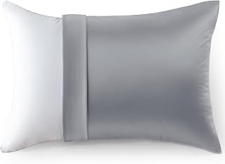 AIFY 枕カバー 43×63cm 封筒型 サテン シルクのような肌触り 低摩擦 髪にやさしい 洗える ピローケース 1枚 タキシードグレー