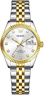 OLEVS Ladies Silver Watch Ladies Watch Diamond Dress Ladies Watches for Small Wrist Luxury Stainless Steel Waterproof Analog Quartz Date Elegant Reloj para