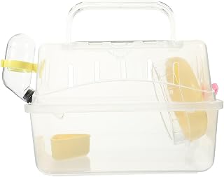BCOATH Hamster Cage Travel Carrier Transparent Small Pet Mouse Case with Panoramic Sunroof Portable Nursery Container for Hamsters Mice Hedgehogs 9.05 X 6.69 X 6.10 in