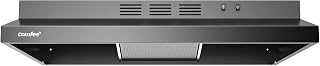 COMFEE' 30 Inch Under Cabinet Range Hood, 200 CFM Ducted/Ductless | Slim Design Vent Hood for Kitchen with 2-Speed Exhaust Fan, 2 Reusable Filters for Condos and Apartments, Black