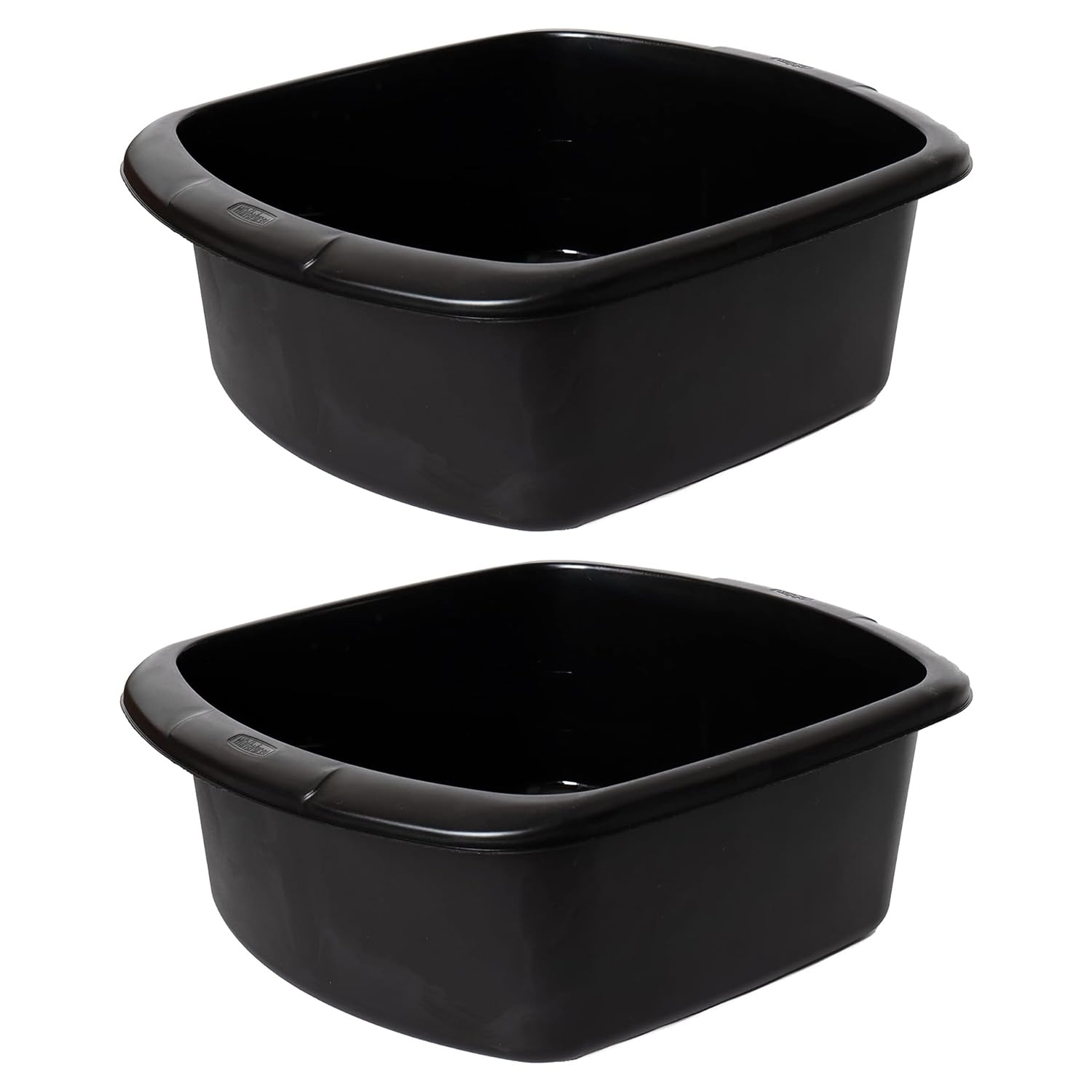 VR7 Plastic Washing Up Bowl Rectangular Black Washing Bowl for Sink Kitchen Basi