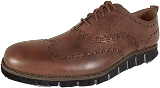 Cole Haan Mens Zerogrand Wingtip Oxford II British Tan/Dark Roast 7 W - Wide
