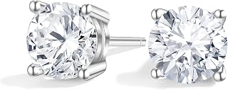 Anbamahong Moissanite Earrings Lab Created Diamond 925 Sterling Silver Stud for Men Women Jewelry Gifts