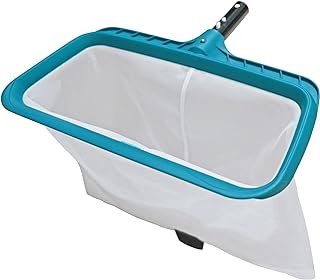 POOLWHALE Pool Skimmer Leaf Rake Net, Fine Mesh Deep Nylon Bag (No Pole) | 17.5" Double Layer Pool Nets, Weight Tab, Swimming Cleaning Tools for Removing Inground & Above Ground Pool Leaves, Debris