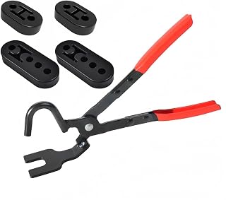 Haverain Muffler Hanger Pliers + 4 Hanging Rubber, 2 Long and Short Types, Exhaust Pipe Removal Tool, Dedicated Tool, Exhaust Pipe Rubber, Exhaust Pipe Hanger, Reinforced Muffler Ring, Vibration
