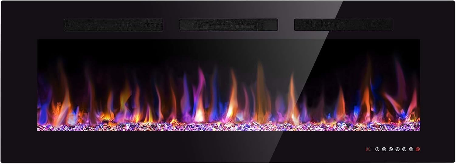 50 inch Electric Fireplace Recessed and Wall Mounted Insert Update | Fireplace H