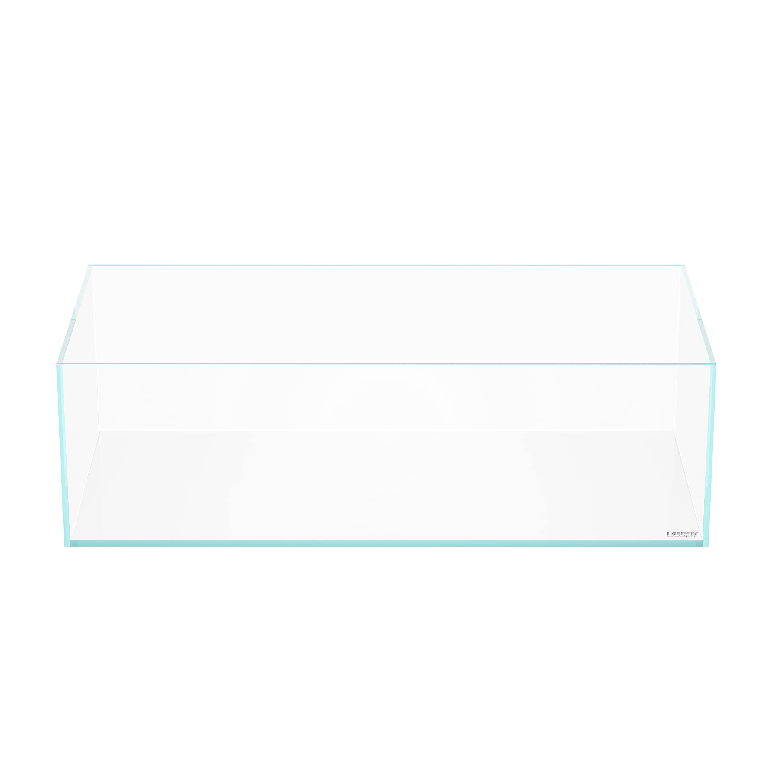 LANDEN 60S 7.9 Gal Shallow Aquarium Tank, Shallow Fish Tank, Rimless Low Iron Ta