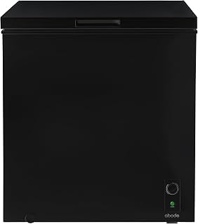 Abode Freestanding Black Chest Freezer 198L with Removable Wire Basket & Counter Balance Lid, Adjustable Thermostat, Suitable for Garages & Outbuildings A198CF0E1B