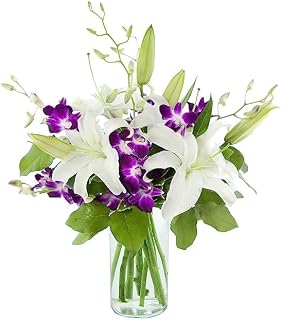 KaBloom-Lilies&Orchids Bouquet,Flowers for Valentine, Mother's Day