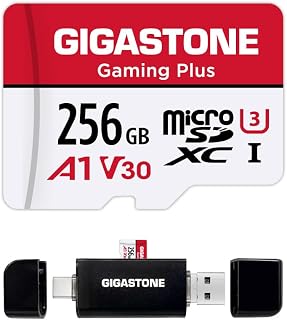 【Only for Switch 1】 GIGASTONE 256GB Micro SD Card with USB Type C Card Reader, Gaming Plus, for Nintendo-Switch 1, 4K Video Recording, UHS-I A1 U3 V30 C10, up to 100MB/s,