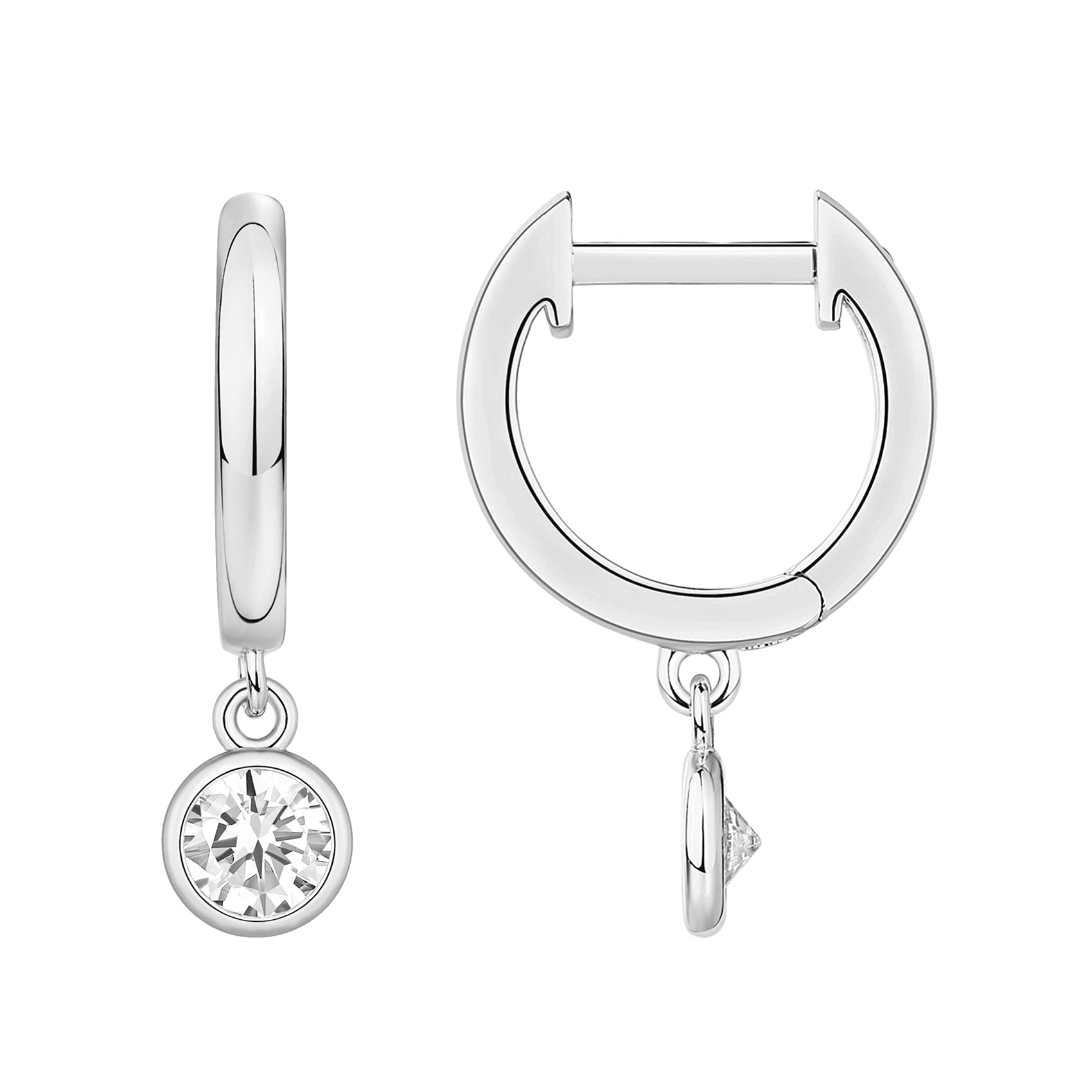 PAVOI 14K Gold Plated Dainty Motif Charms Huggie Hoop Earrings for Women