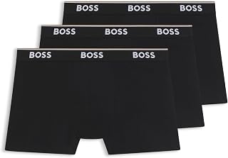 BOSS Mens BoxerBr 3P Power Triple-Pack of Stretch-Cotton Boxer Briefs with Logo waistbands