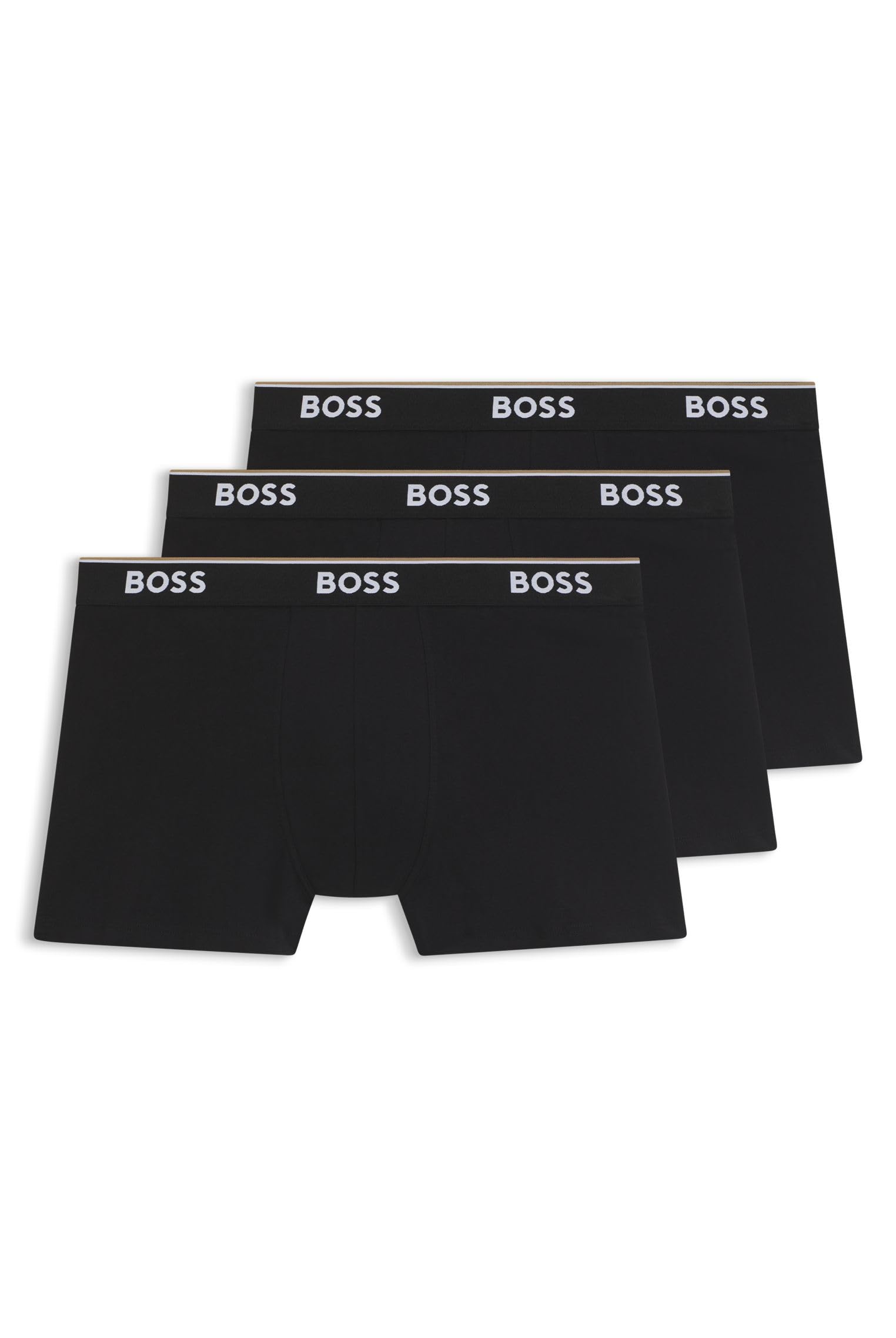 BOSS Mens BoxerBr 3P Power Triple-Pack of Stretch-Cotton Boxer Briefs with Logo 