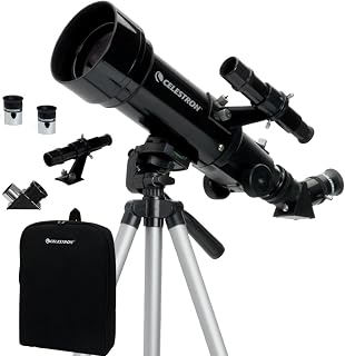 Celestron Travel Scope 70mm Beginner Portable Telescope with Backpack | 70mm Refractor Telescope Kit, Bright Lunar & Planetary Views, Day & Night Use, Backpack Included, Quick No-Tool Setup