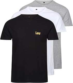 Lee Larkin Magliette Uomo (Pacco da 3) | T-Shirt Cotone Nero, Grigio, Bianco | Maglie Manica Corta, Palestra, Casual e Abbigliamento Quotidiano Confortevole