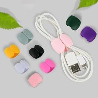 20 Packs Cable Storage and Organization Clips - Versatile Cable Management and Charging Cables for Travel, Desk and Home - Secure and Tidy Data Cable Holders (White)