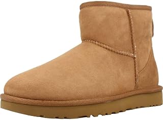 UGG W Classic Mini II Leather Ankle Boots Chocolate Brown