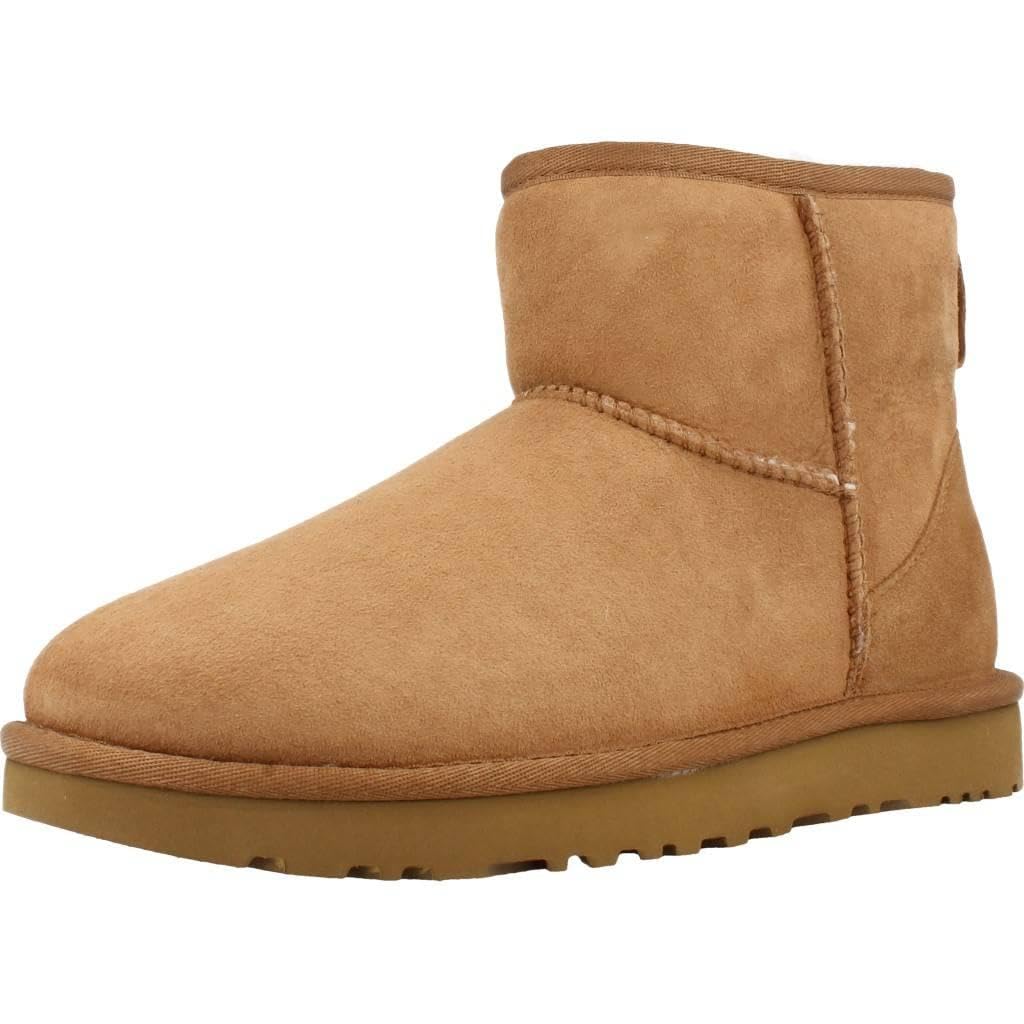 UGG W Classic Mini II Leather Ankle Boots Chocolate Brown