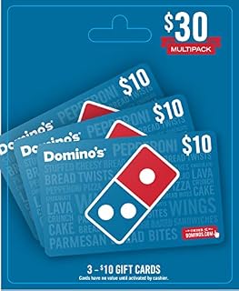 Dominos Physical Gift Card | Multipack of 3 x $10 - $30