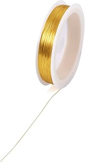 60M Tarnish Resistant Copper Wire 28mm Thick for Beading Bracelet Charm Jewelry Wrap Jewelry (Gold)
