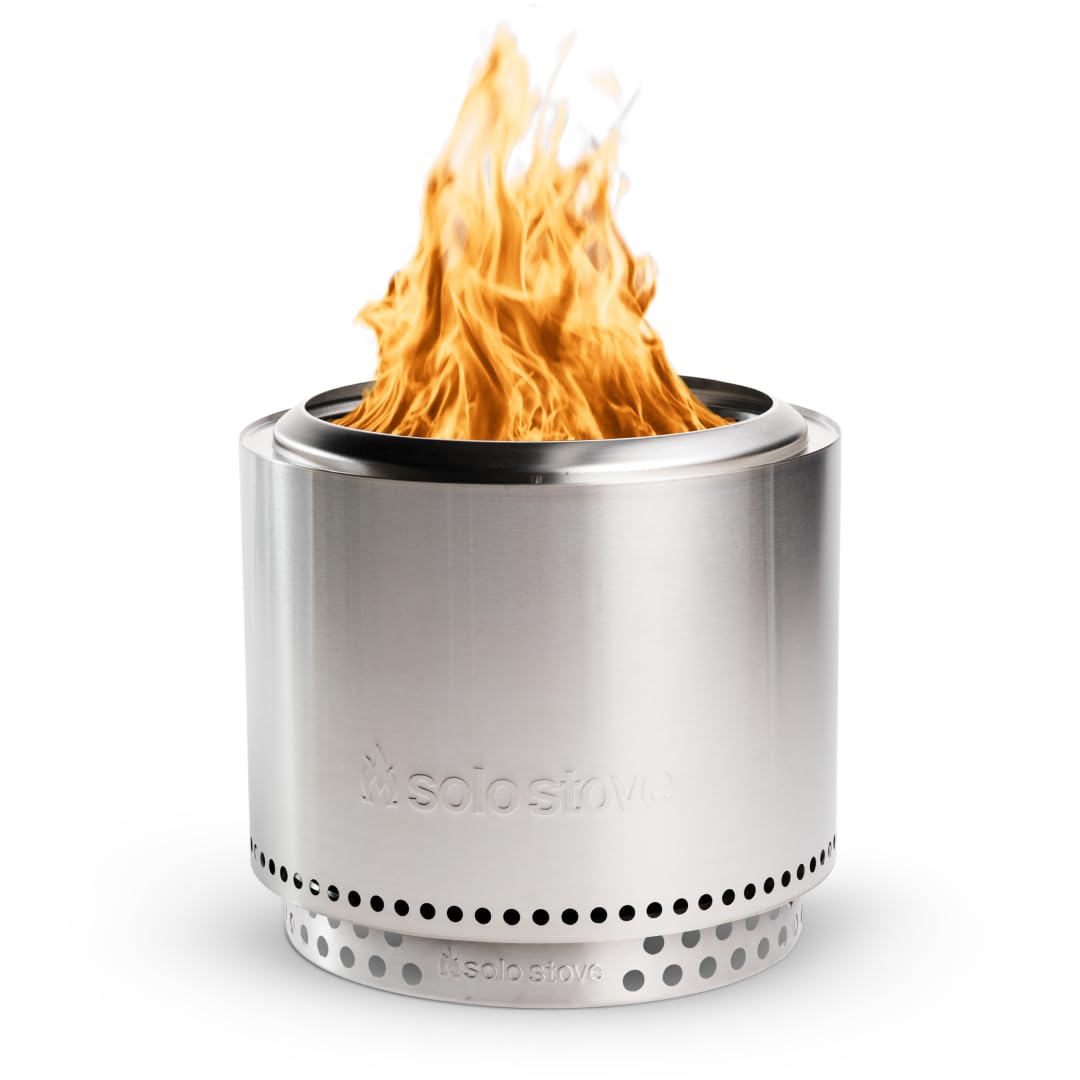 Solo Stove Bonfire w/Stand | 19.5" Smokeless Wood Burning Fire Pit, Silver | Sta