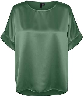 Vero Moda Curve Vmcmerle Wvn Ga Noos Cur 2/4 O-Neck Top Top Mujer