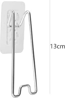 Adhesive Picture Frame Bracket Metal Photo Easel Back Self-Adhesive Picture Display for Picture Frames 7.1"-10.25" Tall (Silver, Small)
