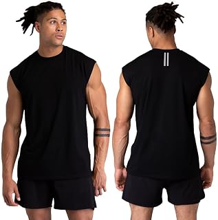Men's Cotton Gym Tank Tops, 1/3/5 Pack Sleeveless Workout Muscle Shirts
