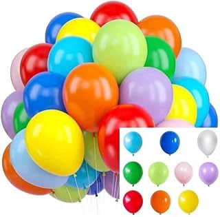 LOKITOKI Latex Balloons, 20-Pack, Rainbow Colours, 10-12 inch Party Decorations for Birthday, Wedding, Anniversary