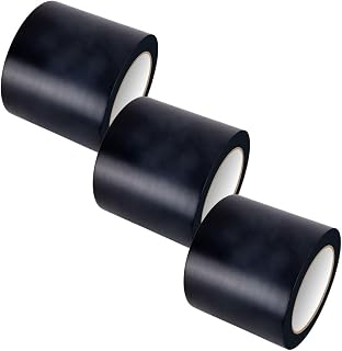 GTSE 100mm x 33m, Black, Wide PVC Vinyl Floor Tape, 3 Rolls, Safety Marking Tape, 0.15mm Thick, Suitable for Dance Floors, Gyms, Warehouse, Sports Industry