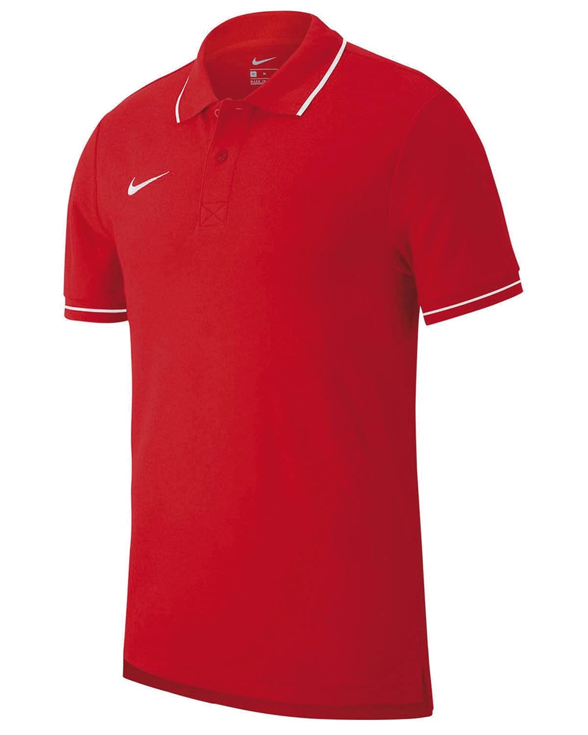 Nike Men Team Club Polo Training Jersey Tee (University Red/White, M)