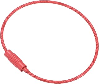 Generic Wire Keychain Cable 6 Inch Length 5 Pack Titanium Steel Keychain for Hiking Outdoor Sports Red