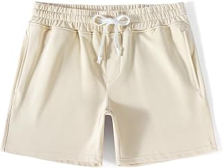 NIMENJOJA 5.5" Men's Sweat Shorts Cotton Gym Shorts with Zipper Pockets