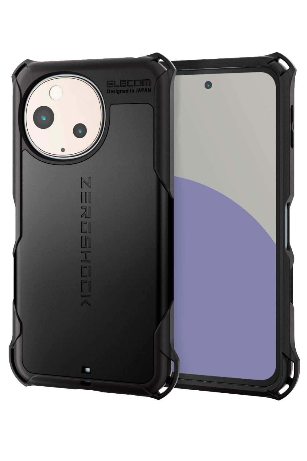 ELECOM AQUOS sense9 Case, Hybrid ZEROSHOCK Shock Absorption, Shockproof, 4 Corne