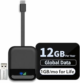 USB WiFi Adapter | Portable WiFi Lifetime Global Data 12GB/yr | FREEBOT ST2 Portable Wi-Fi for Travel, 1GB/Month, Up to 8 Devices, Mobile Hotspot, 120+ Countries, Pocket Wi-Fi for Business