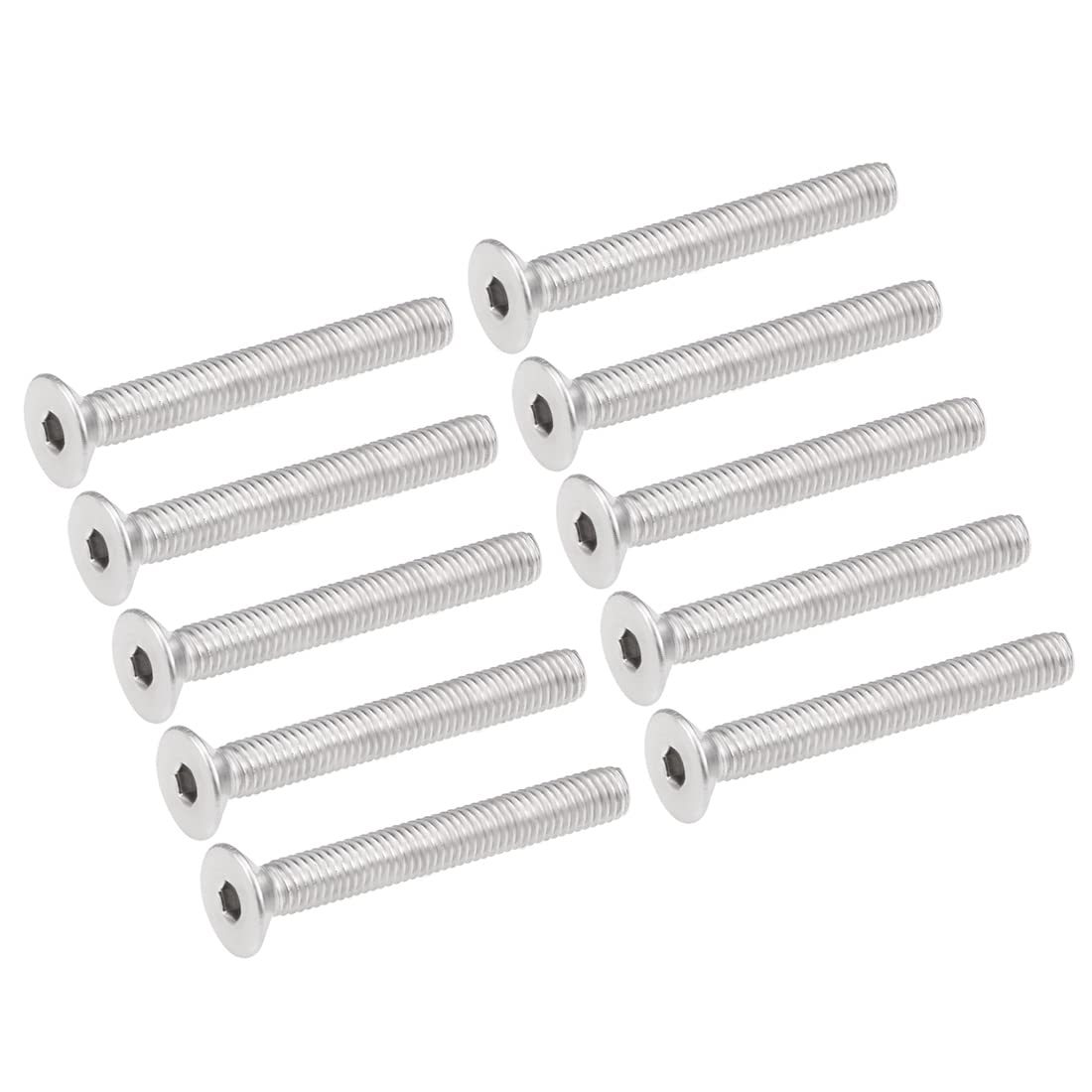 M5 x 40mm 304 Stainless Steel Flat Head Machine Screws (Pack of 10)